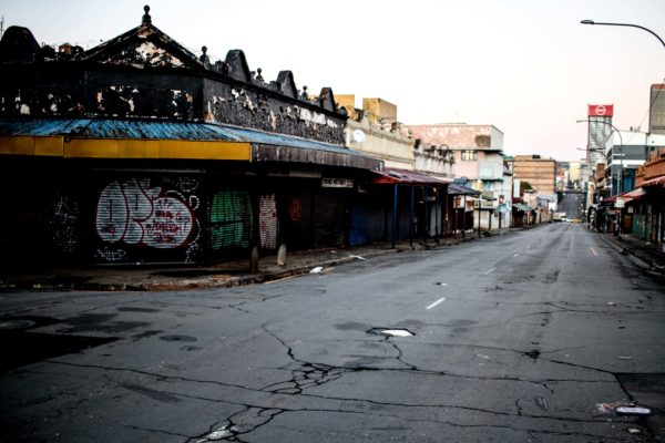 Constitution Hill: A deserted street in Jeppestown normally buzzing with foreign migrants