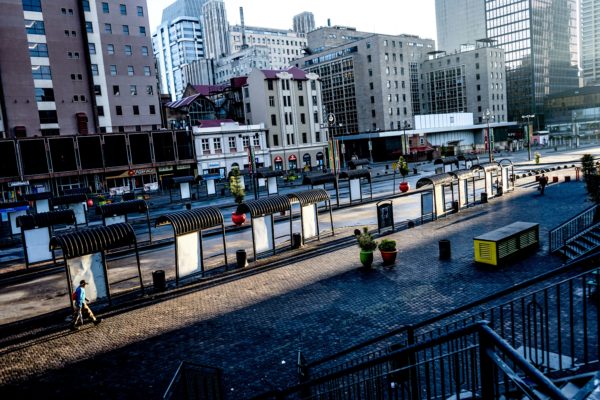 Constitution Hill: A deserted Gandhi Square in Joburg’s CBD is normally bustling as it is the main central bus terminus for the city’s Metrobus network