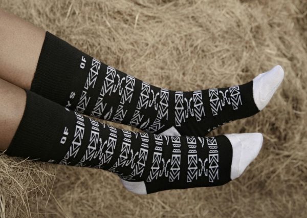 Constitution Hill: The Boys of Soweto socks inspired by Bantu hieroglyphics. (Image: Bob the Stylist)