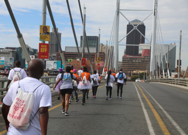 Constitution Hill: Crossing Nelson Mandela Bridge.