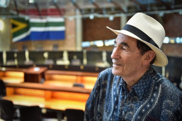 Constitution Hill: Justice Sachs pauses to reflect inside the Constitutional Court.
