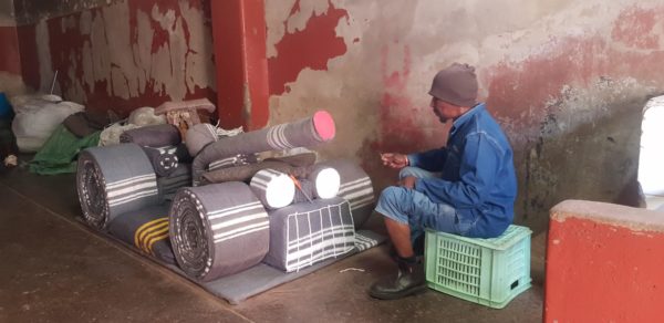 Constitution Hill: Ernest Ngubane applying the finishing touches to a tank